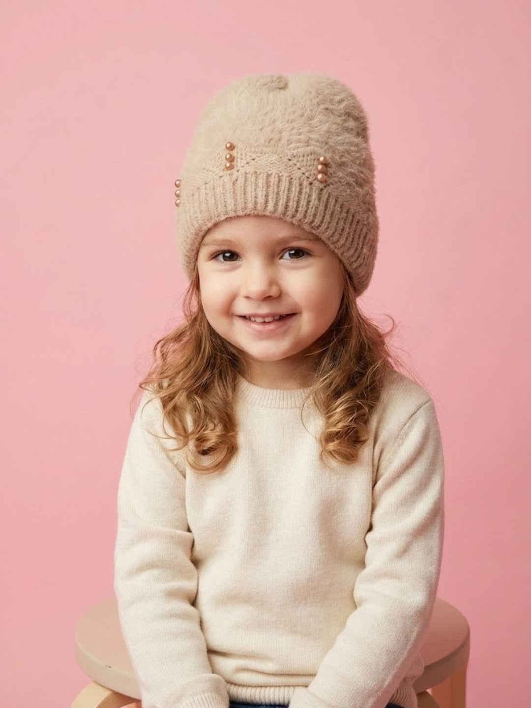 Cdeck Baby Girls Woolen Winter Cap | Comfortable & Warm Winter Wear | 1–2 Years