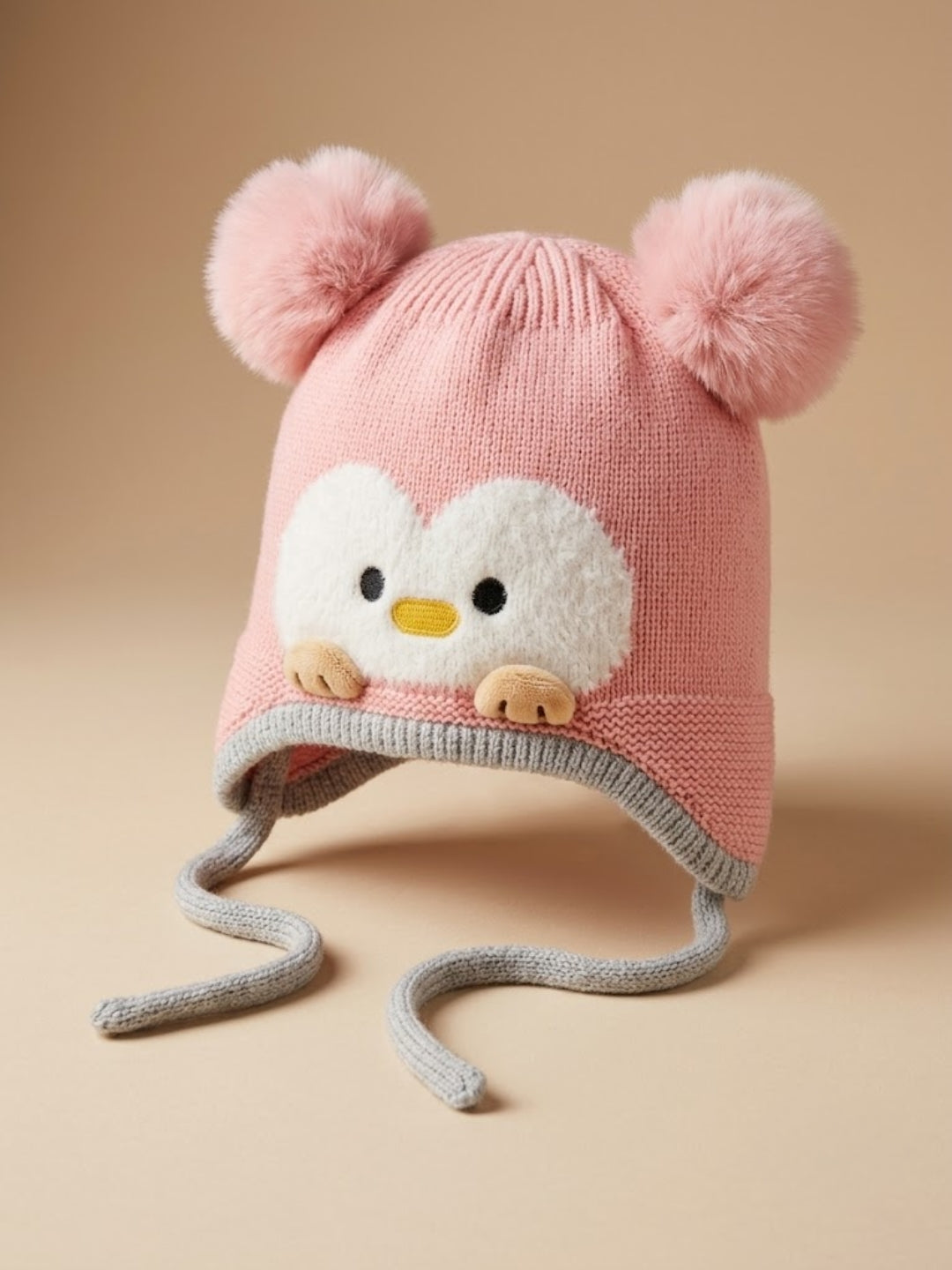 Cdeck Kids Woolen Winter Cap for Boys & Girls | Warm & Comfortable Winter Wear | 2–4 Years | Pink