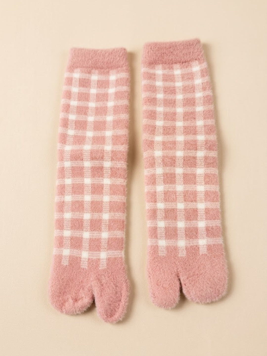 Cdeck Women’s Premium Rabbit Hair Wool Split-Toe Warm Winter Socks | Free Size | Pink