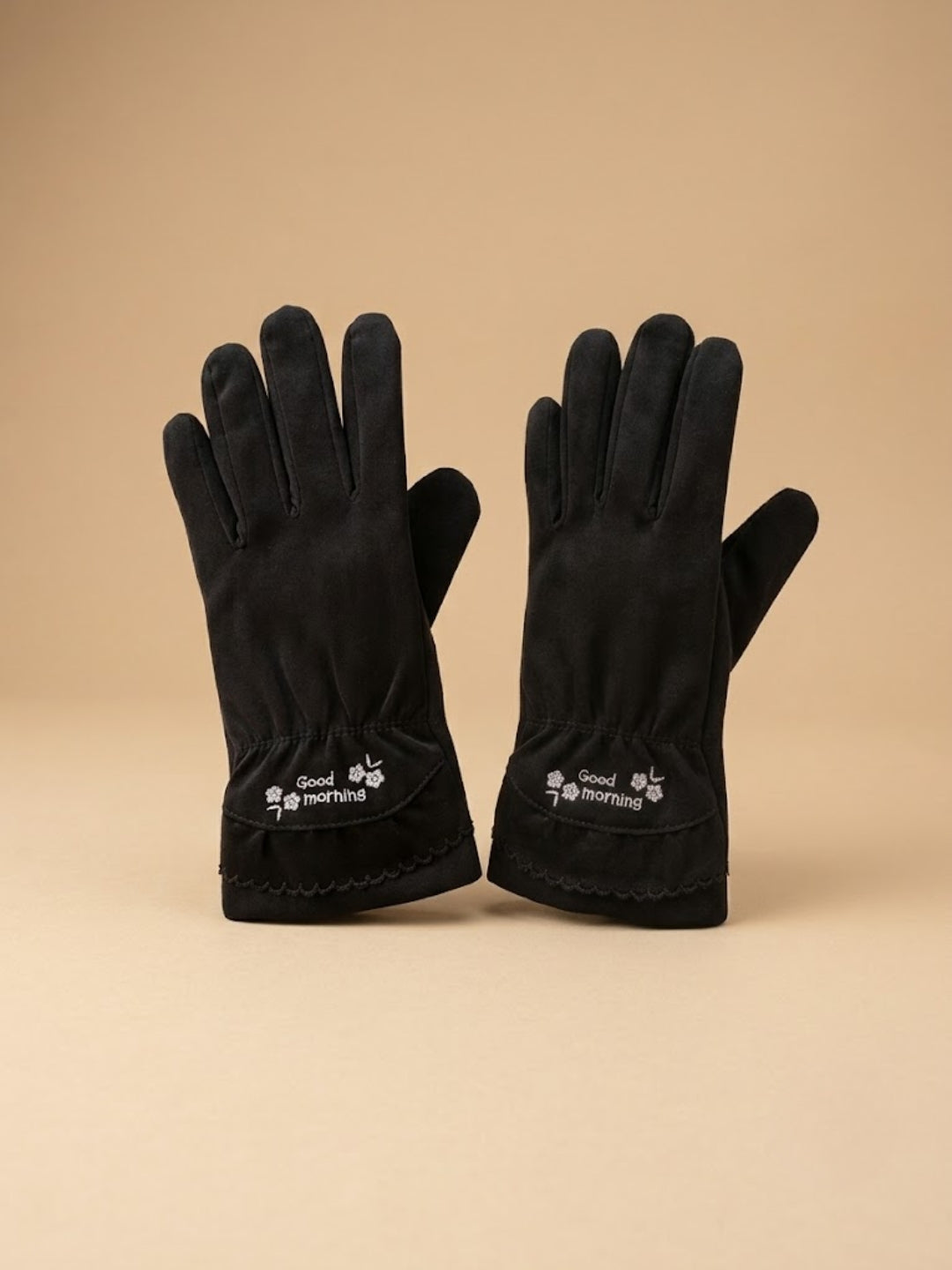 Cdeck Women’s Woolen Gloves | Warm Winter Gloves | Touchscreen Friendly | Free Size | Black