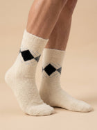 Cdeck Men’s Premium Hair Wool Winter Socks | Soft, Fuzzy, Warm & Comfortable | Cream  | Free Size