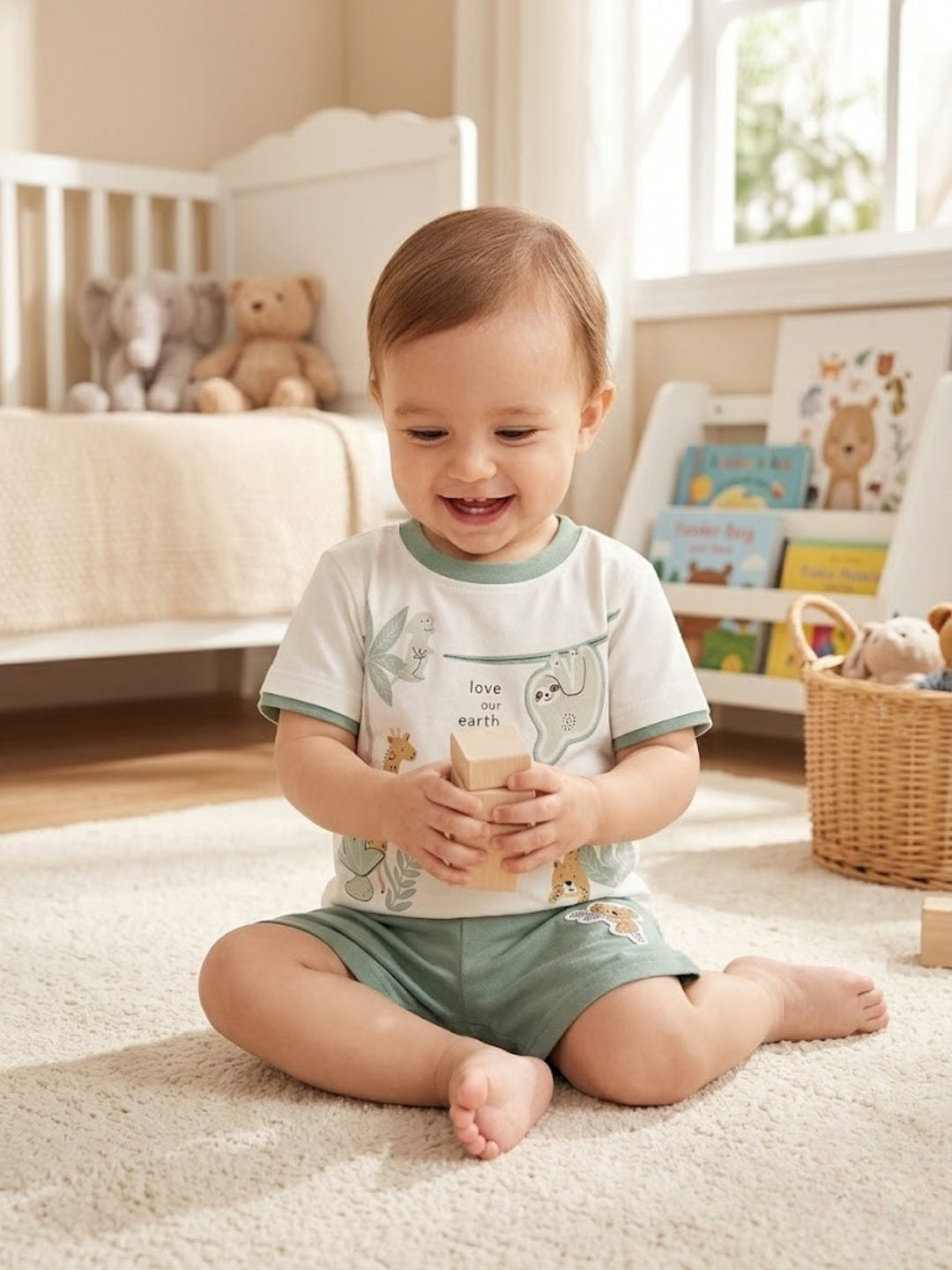 Cdeck Baby Cotton T-Shirt & Shorts Set | Half Sleeve, Soft & Comfortable Baby Wear