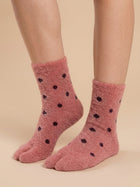 Cdeck Premium Hair Wool Socks for Women | Soft & Warm Winter Socks | Floral Pattern Cozy Socks | Free Size | Pink