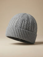 Cdeck Men’s Winter Woolen Cap | Ribbed Knit Beanie | Free Size | Soft & Warm  |Grey