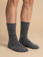 Cdeck Men’s Hair Wool Winter Socks | Single Pair | Soft, Warm, Fuzzy & Stretchable | Comfortable Daily Wear | Dark Grey