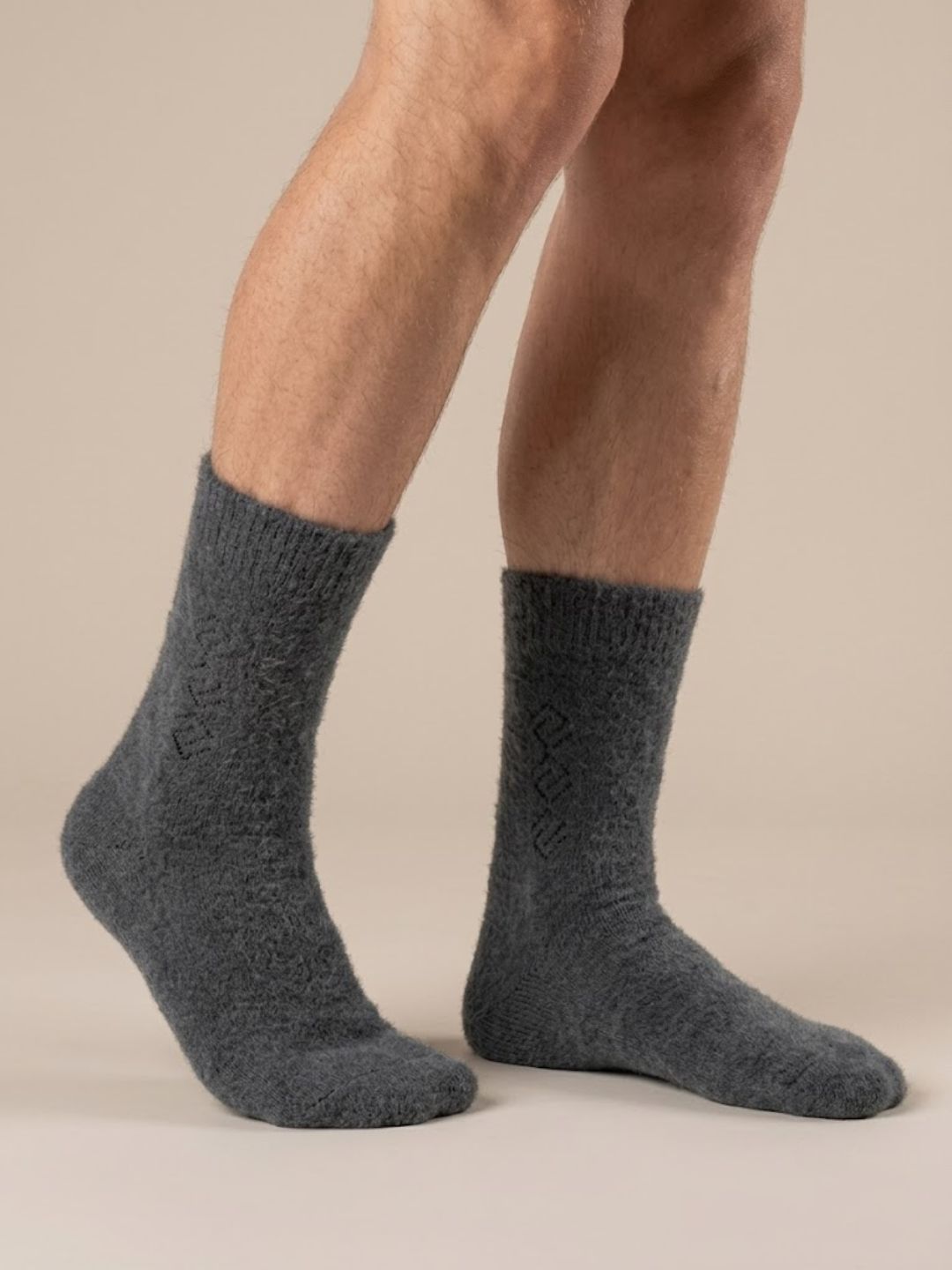 Cdeck Men’s Hair Wool Winter Socks | Soft, Warm & Comfortable | Dark Grey | Free Size