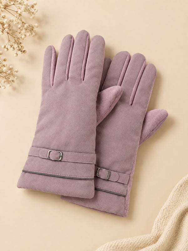 Cdeck Women’s Woolen Gloves | Warm Winter Gloves | Touchscreen Friendly | Free Size | Pink