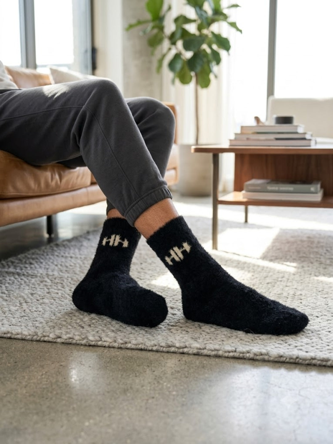 Cdeck Men’s Hair Wool Winter Socks | Single Pair | Soft, Warm & Stretchable | Black