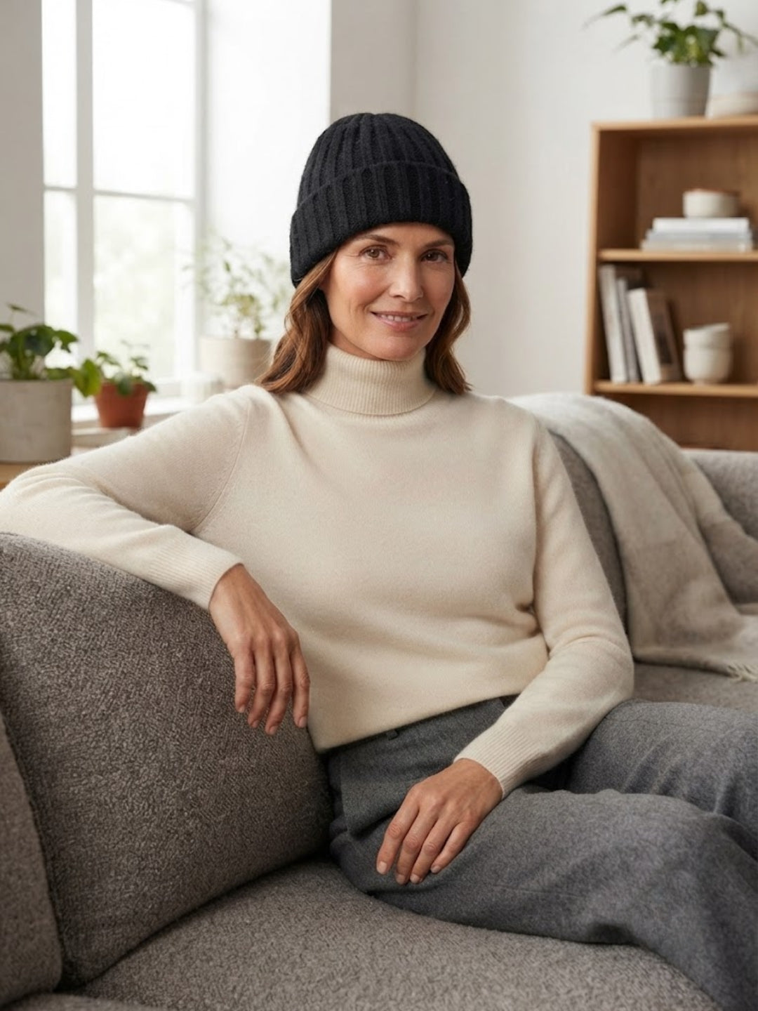 Cdeck Women Woolen Cap | Soft Knitted Winter Beanie for Women | Warm & Stylish Winter Wear | Free Size| Black