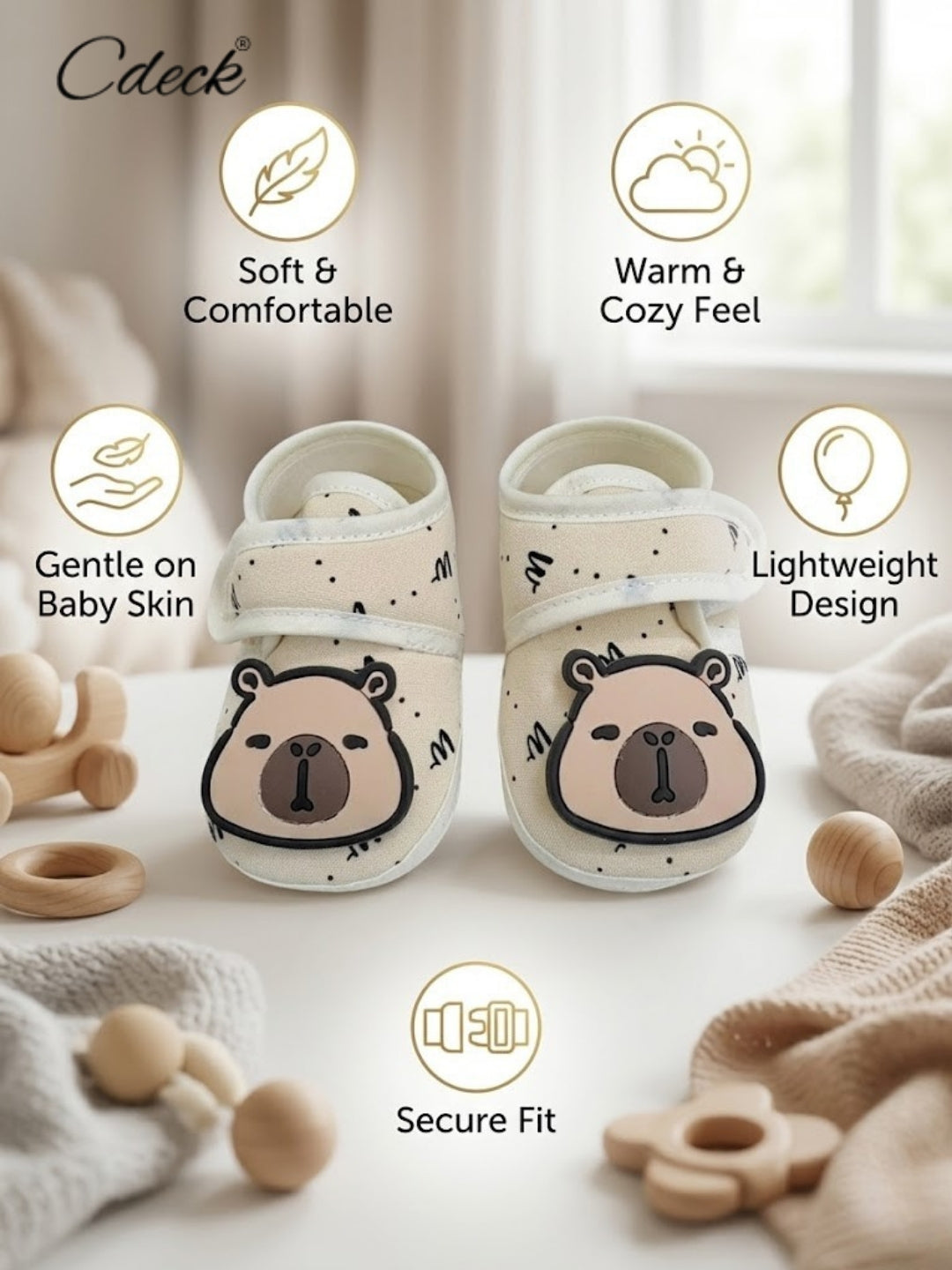 Cdeck Summer Booties for Kids | Soft, Lightweight & Comfortable Baby Footwear | 3-18 months