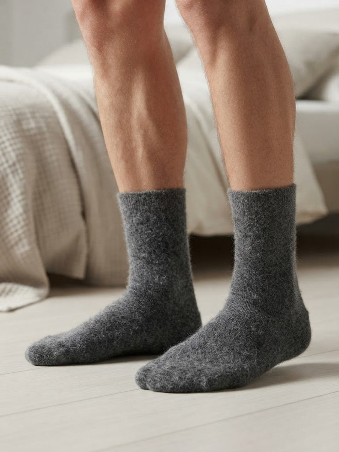 Cdeck Unisex Woolen Winter Socks | Soft Warm Wool Socks for Men & Women | Cozy Comfortable Winter Socks | Full Length | Dark Grey