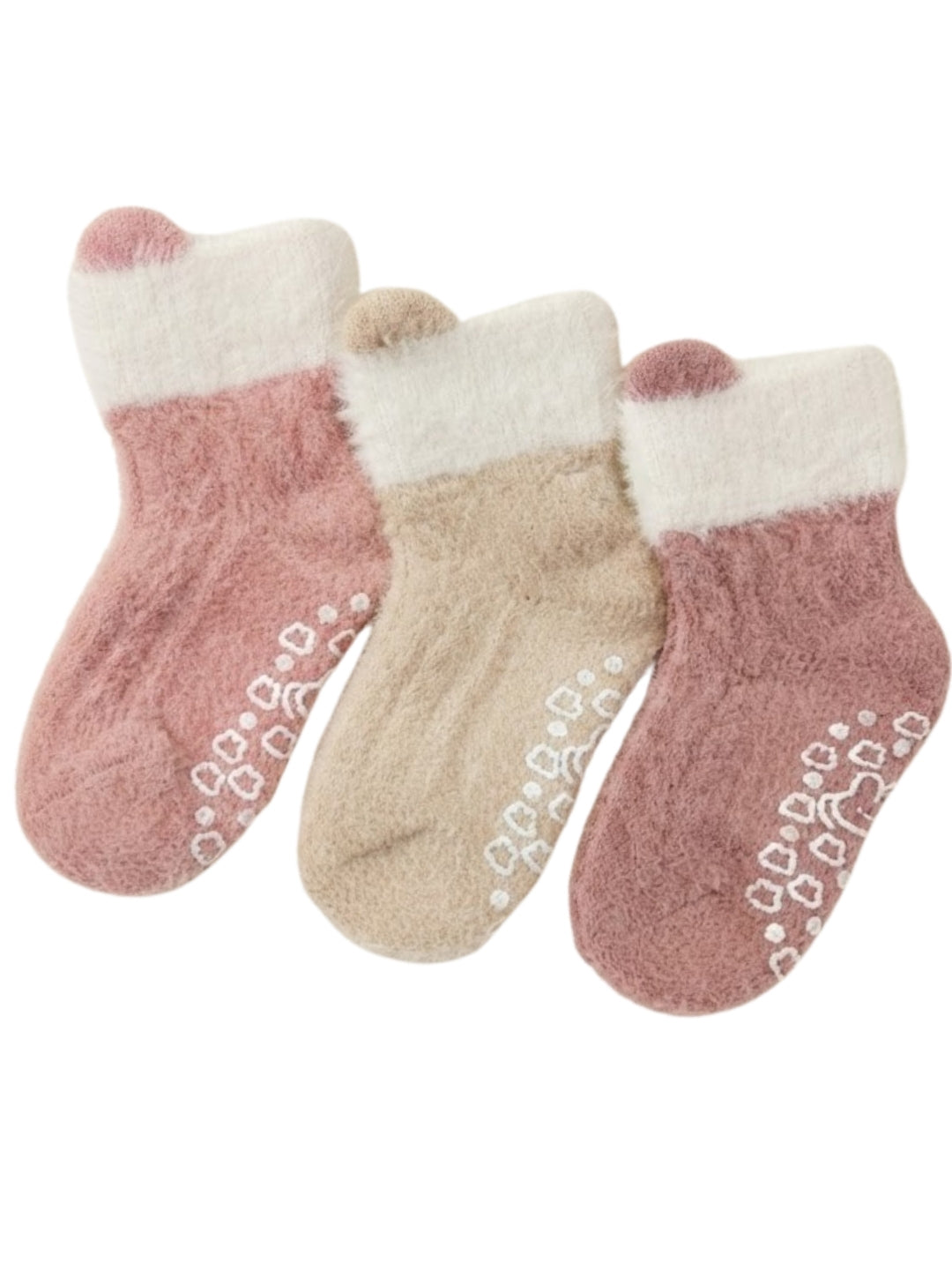 Cdeck Kids Winter Woolen Socks | Rabbit Hair Wool Soft Warm Stretchable Socks for Boys & Girls | 0–4 Years | Pack of 3 | Multicolor