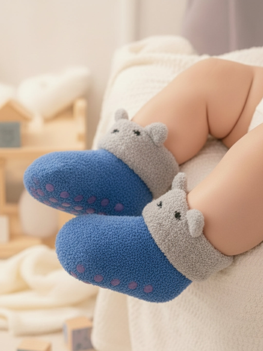 Cdeck Rabbit Wool Winter Socks for Kids | Soft, Warm & Anti-Slip | 0-4 Years