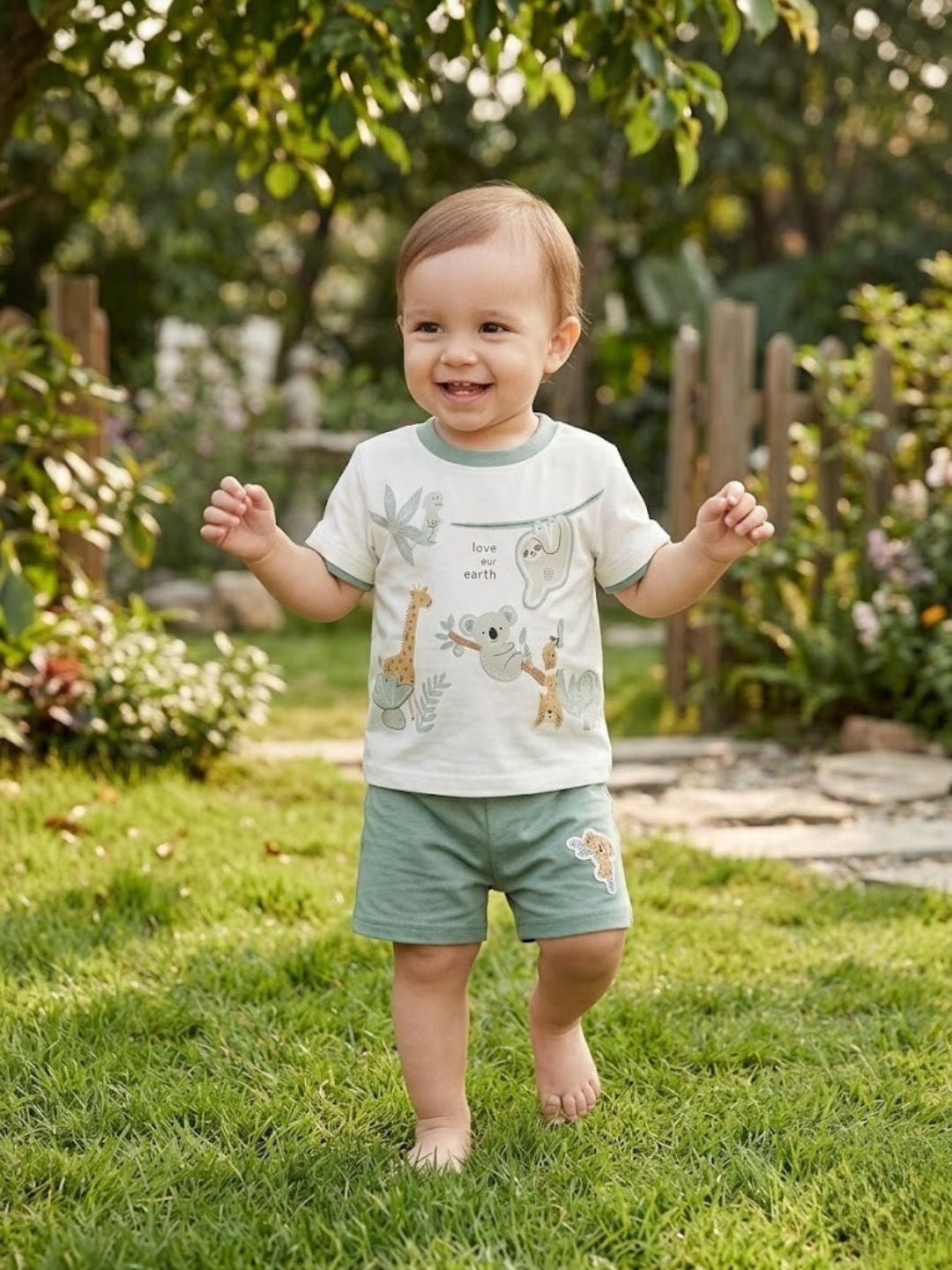 Cdeck Baby Cotton T-Shirt & Shorts Set | Half Sleeve, Soft & Comfortable Baby Wear