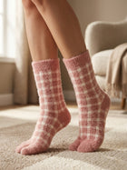 Cdeck Women’s Premium Rabbit Hair Wool Split-Toe Warm Winter Socks | Free Size | Pink
