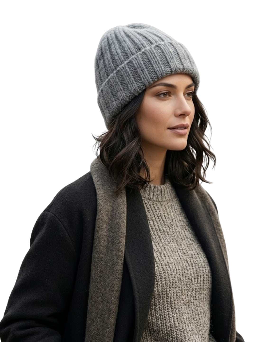 Cdeck Women Woolen Cap | Soft Knitted Winter Beanie for Women | Warm & Stylish Winter Wear | Free Size| Grey