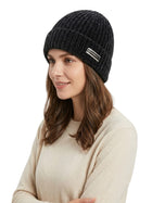Cdeck Women Woolen Cap | Soft Knitted Winter Beanie for Women | Warm & Stylish Winter Wear | Free Size| Black