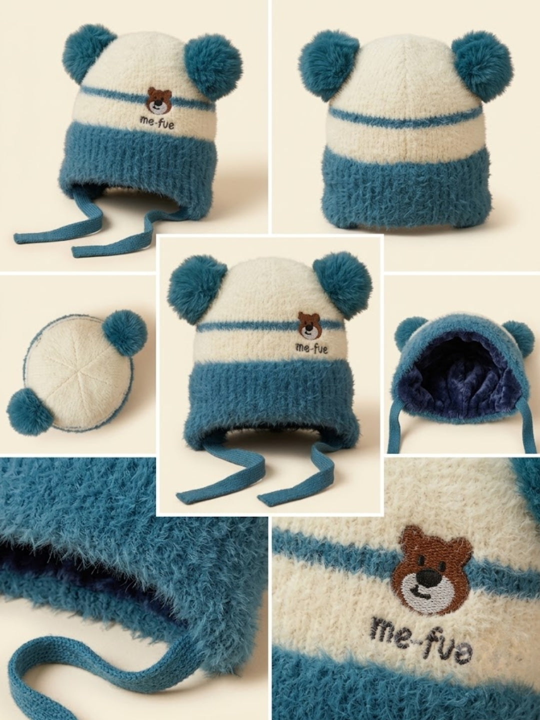 Cdeck Kids Woolen Winter Cap for Boys & Girls | Warm & Comfortable Winter Wear | 2–4 Years | Blue