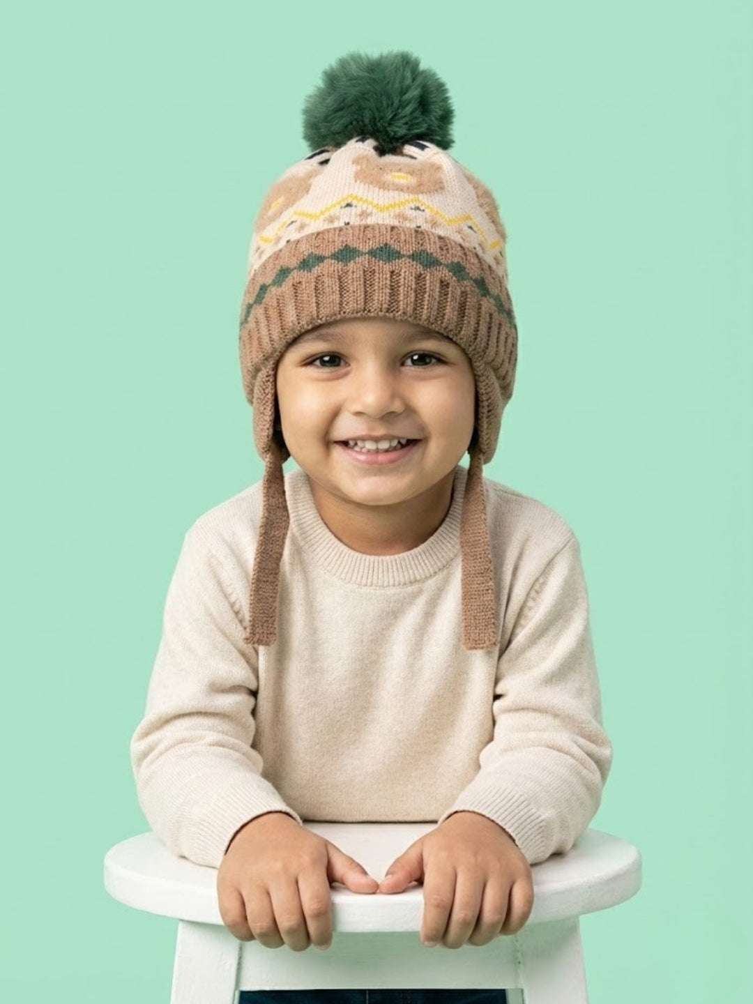 Cdeck Kids Winter Woolen Cap for Boys & Girls | Warm, Soft & Comfortable | 2–4 Years