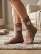 Cdeck Women’s Premium Hair Wool Fuzzy Socks | Soft & Warm Winter Socks | Brown