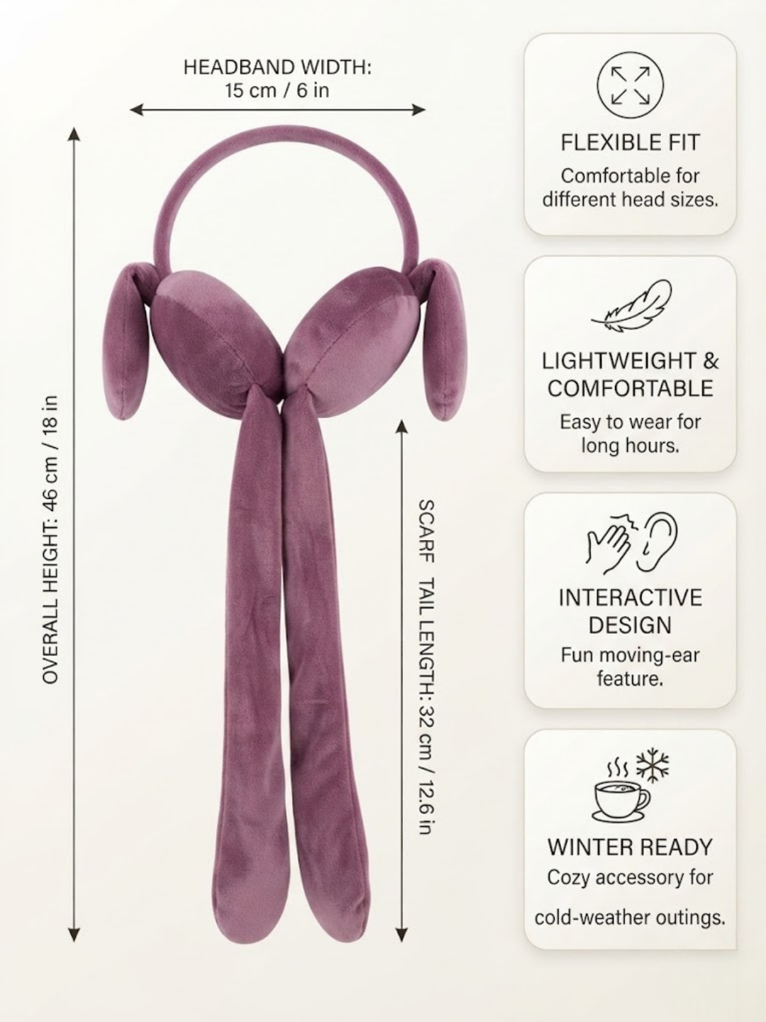 Cdeck Velvet Winter Earmuffs for Girls & Women, Soft Warm Ear Warmers with Long Tie Design, Free Size