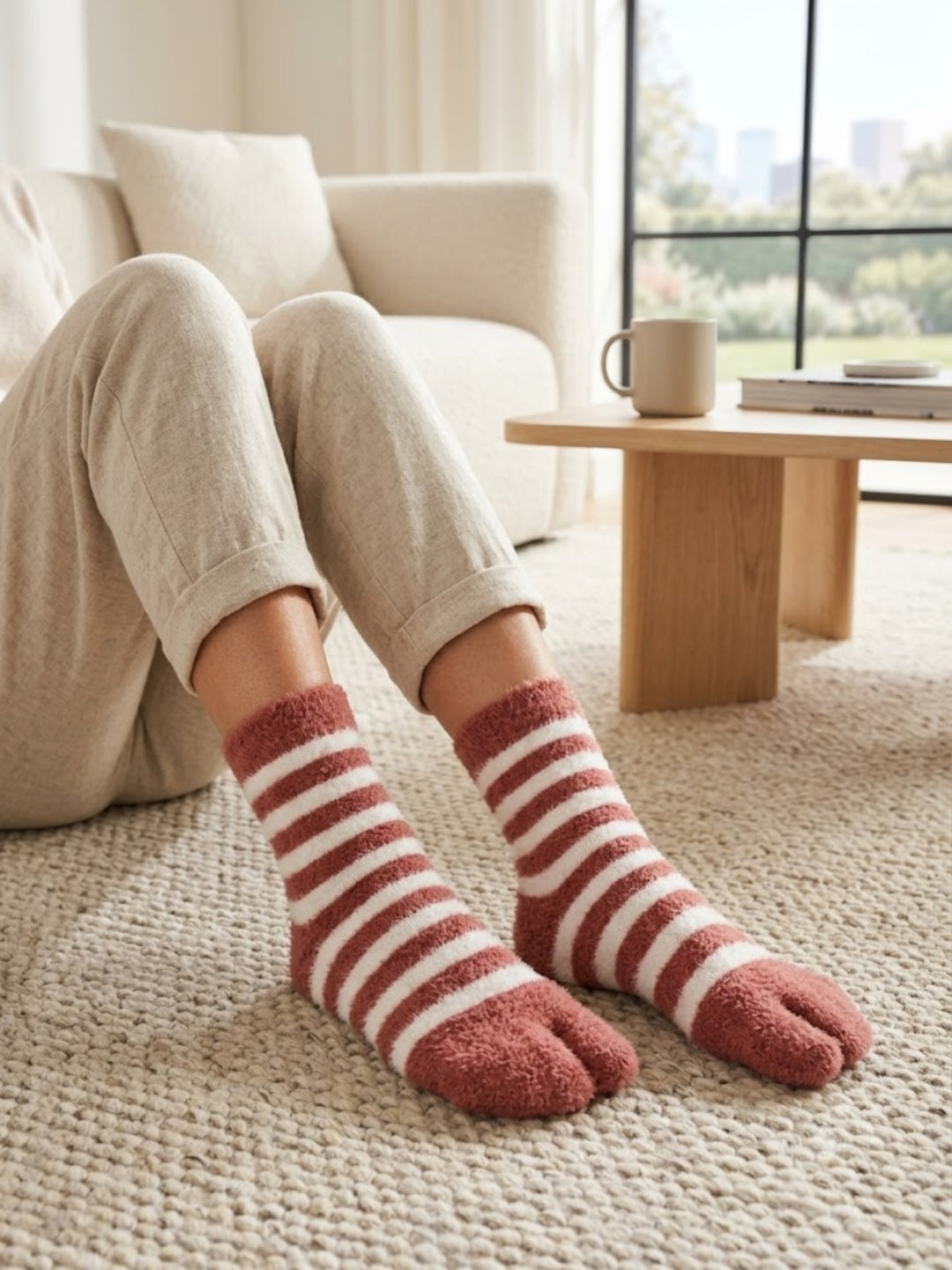 Cdeck Women Hair Wool Socks Combo | Warm & Comfortable | Free Size | Mid Length | Mustard Maroon