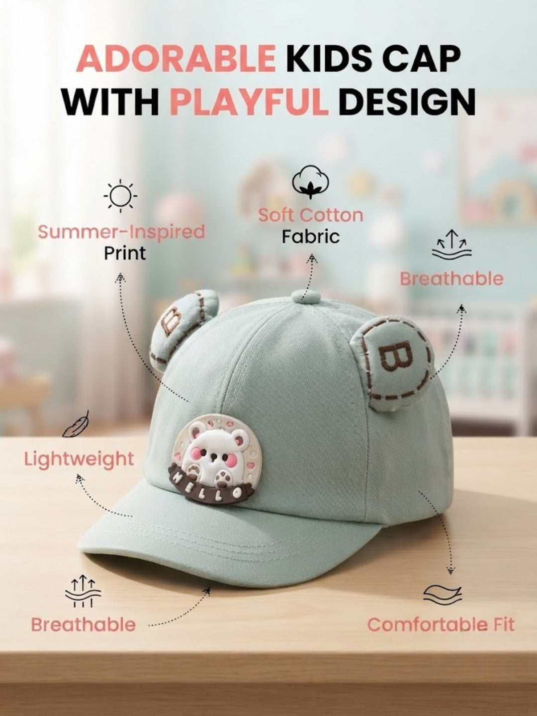 Cdeck Kids Cotton Cap for Boys & Girls