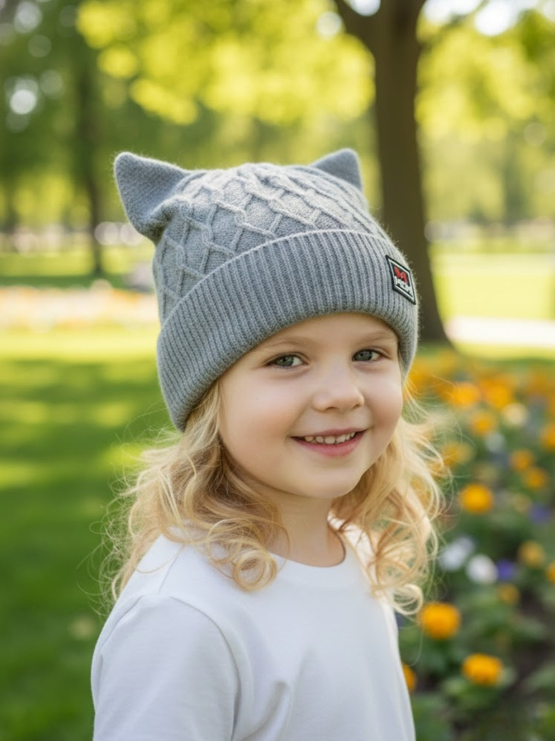 Cdeck Kids Woolen Winter Cap with Cute Cat Ear Design | Soft, Warm & Comfortable | 2–4 Years