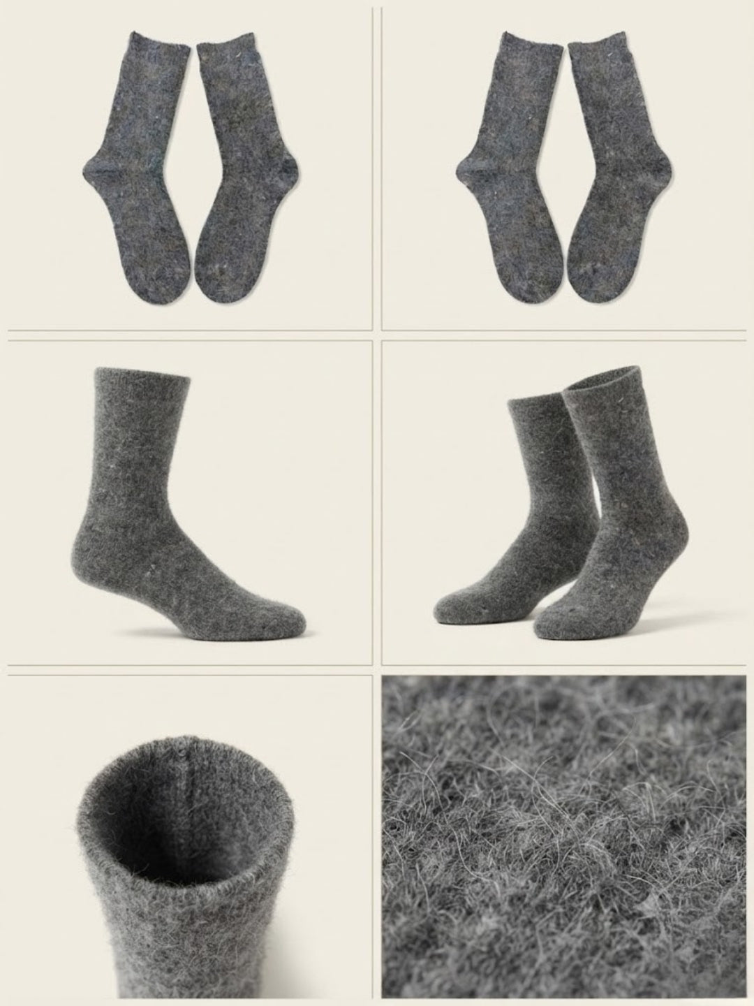 Cdeck Unisex Woolen Winter Socks | Soft Warm Wool Socks for Men & Women | Cozy Comfortable Winter Socks | Full Length | Dark Grey