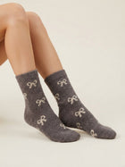Cdeck Women’s Mid-Calf Rabbit Hair Wool Socks – Premium Soft Warm Fuzzy Winter Socks, Cozy Plush Socks with Cute Bow Pattern