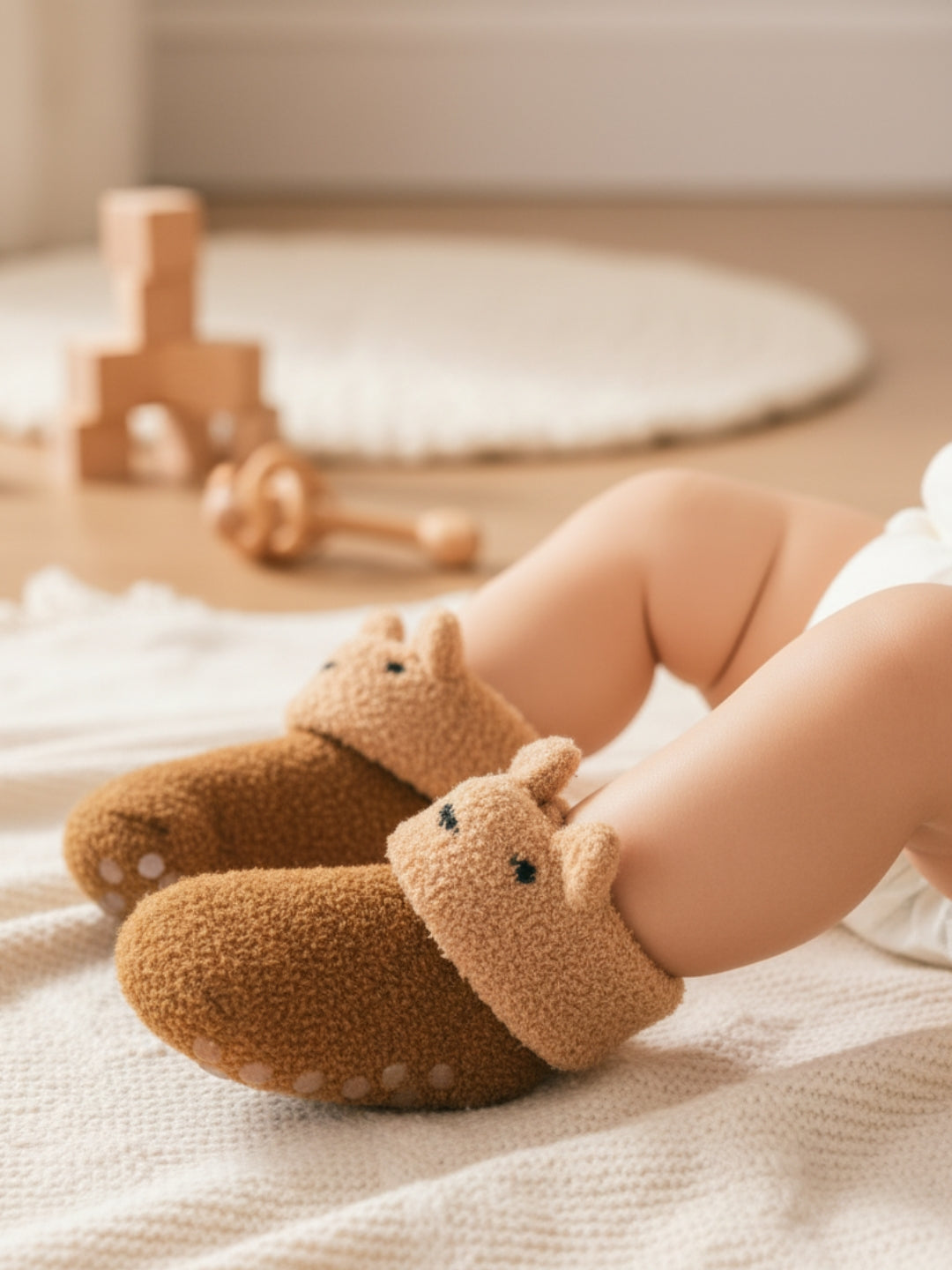 Cdeck Rabbit Wool Winter Socks for Kids | Soft, Warm & Anti-Slip | 0-4 Years