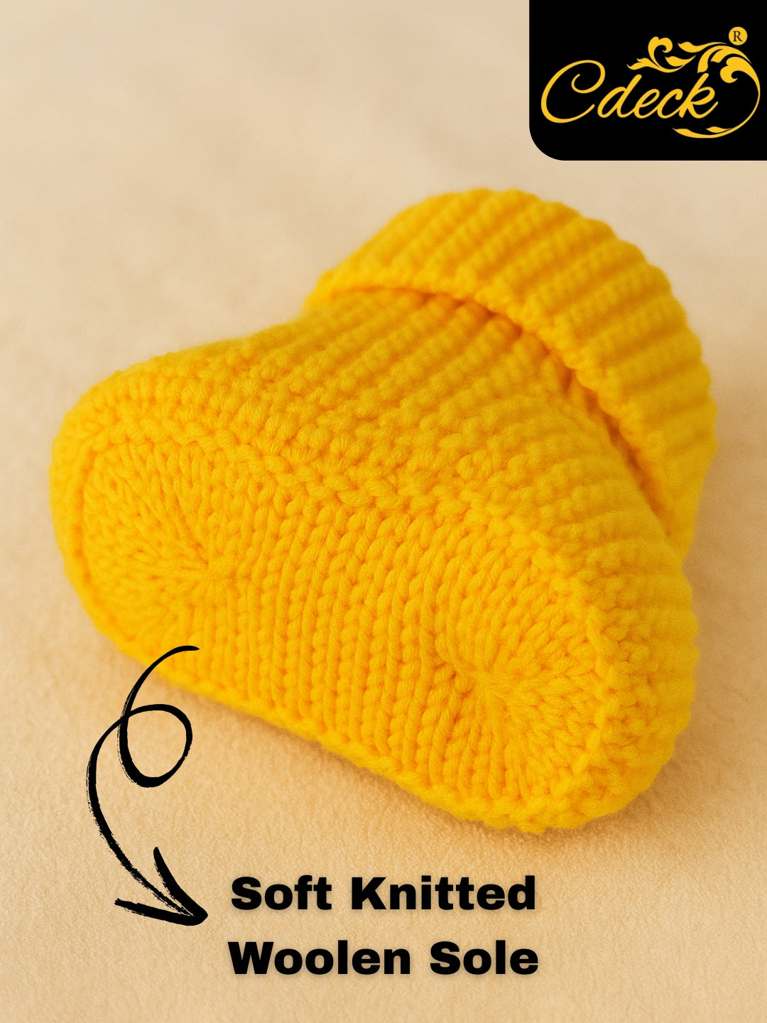 Cdeck Hand Knitted Baby Woolen Booties | Soft, Warm & Comfortable Newborn Footwear | 0–12 Months