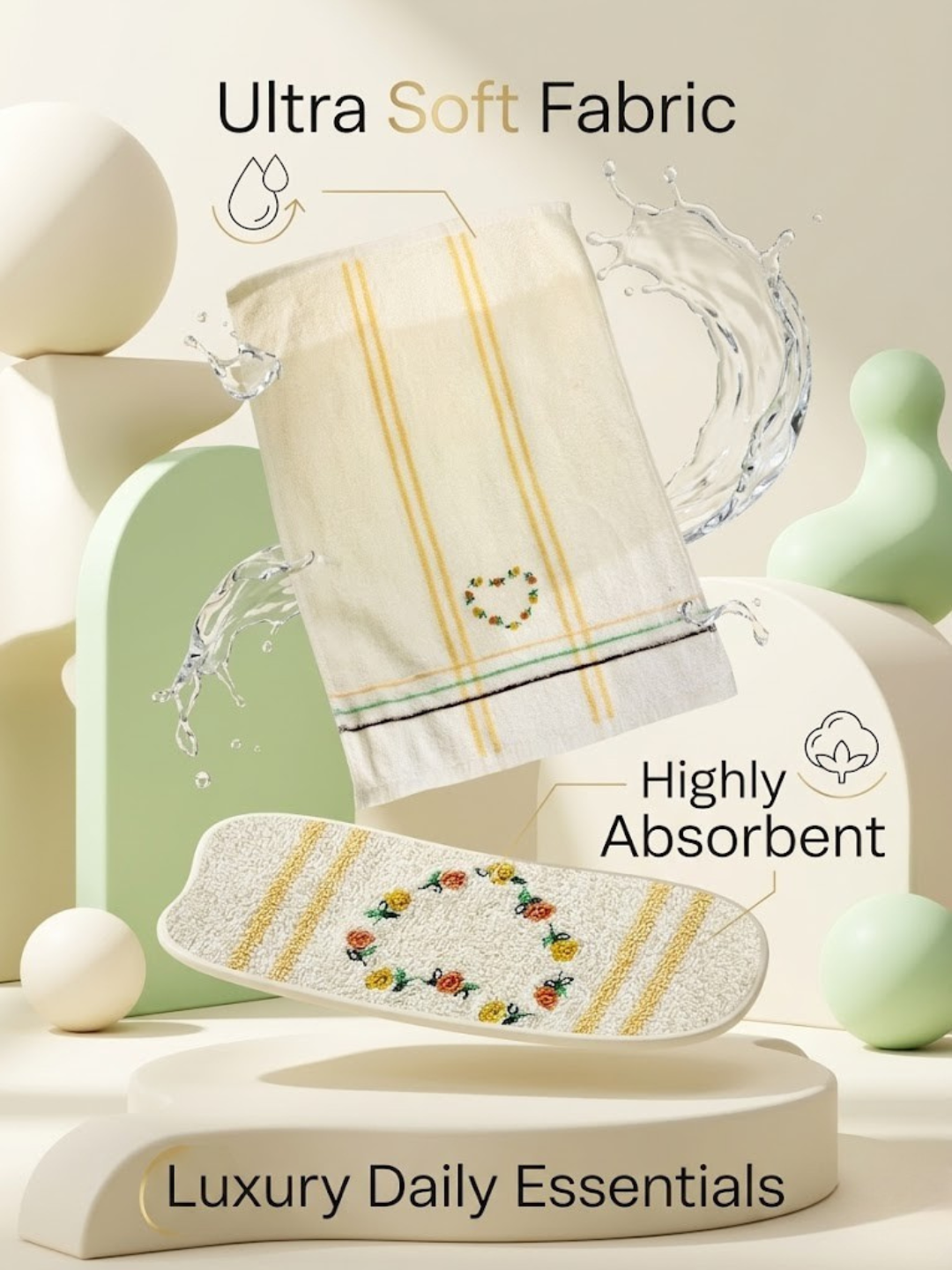 Cdeck Premium Cotton Hand Towel | Soft, Absorbent & Comfortable Everyday Use
