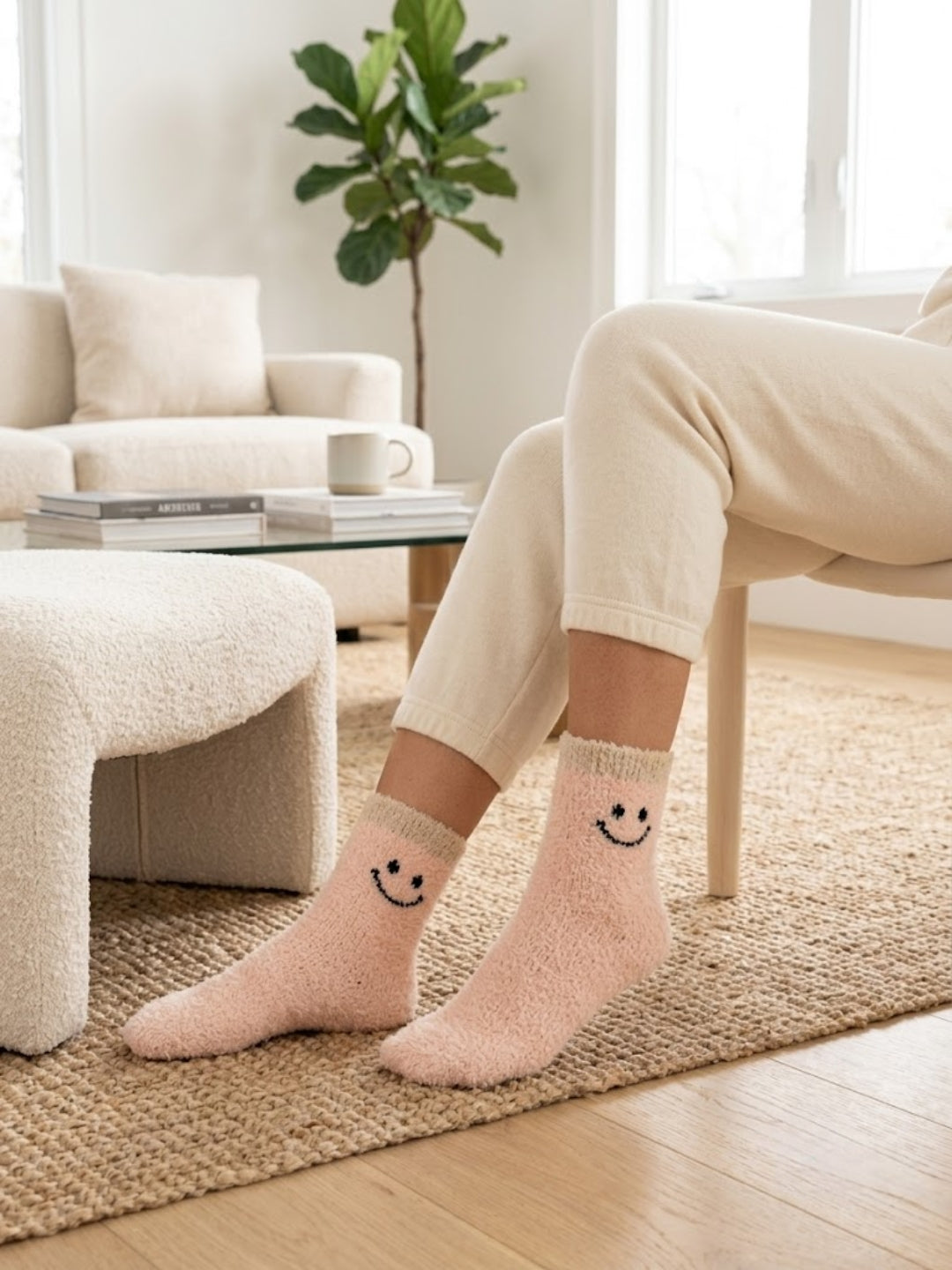 Cdeck Women’s Wool Socks | Soft & Warm Woolen Winter Socks | Free Size | Pink
