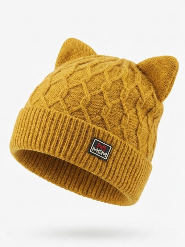Cdeck Kids Woolen Winter Cap with Cute Cat Ear Design | Soft, Warm & Comfortable | 2–4 Years