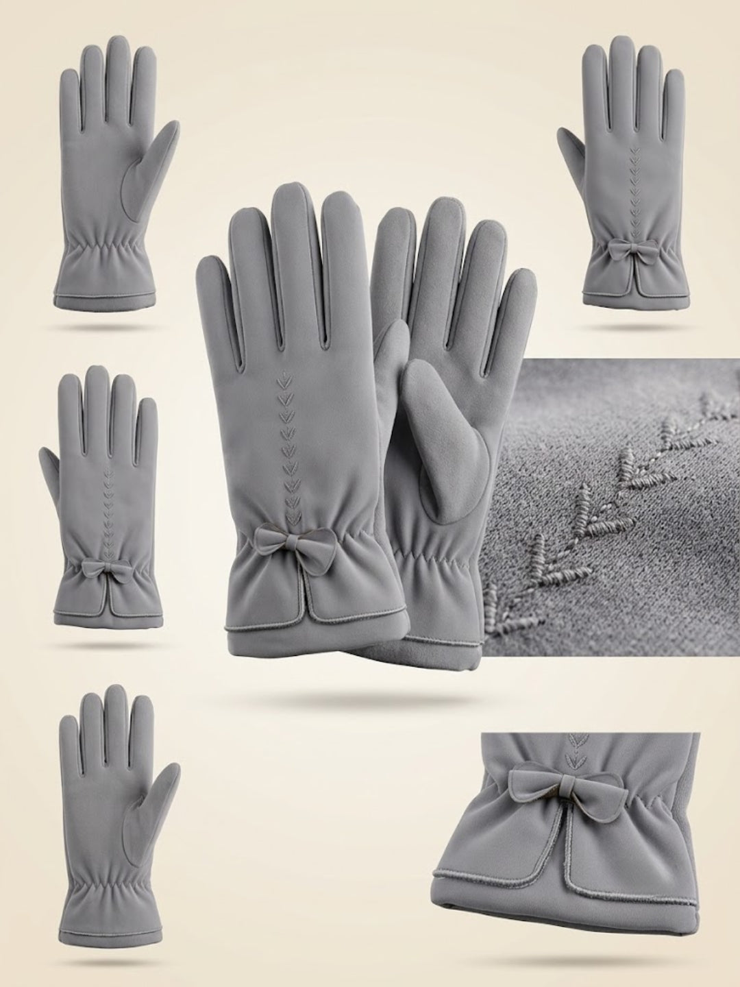 Cdeck Women’s Woolen Gloves | Warm & Stylish Winter Gloves | Screen Friendly | Full Finger | Free Size | Grey