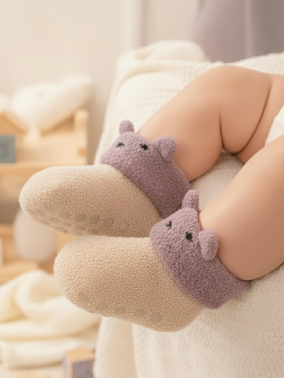 Cdeck Rabbit Wool Winter Socks for Kids | Soft, Warm & Anti-Slip | 0-4 Years