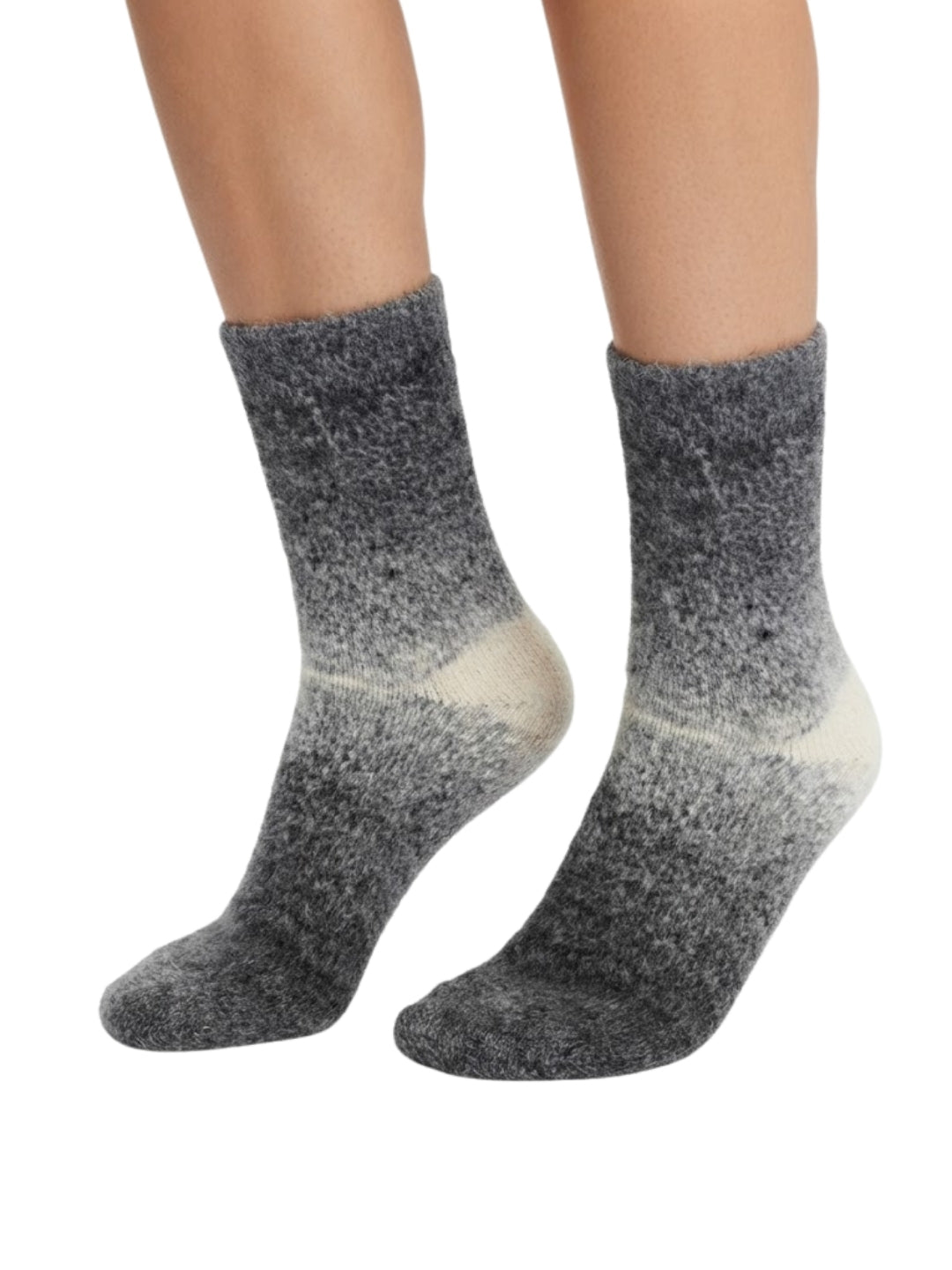 Cdeck Unisex Premium Warm Fuzzy Socks – Extra Soft Cozy Winter Socks for Men & Women | Comfortable Stretch Fit | Free Size | Grey & White