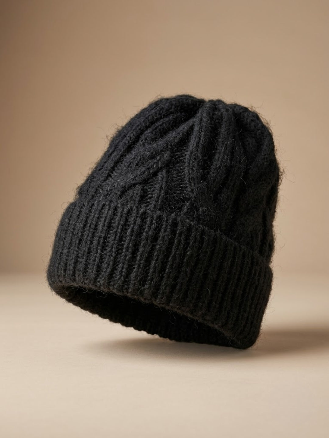 Cdeck Women Woolen Cap | Soft Knitted Winter Beanie for Women | Warm & Stylish Winter Wear | Free Size| Black