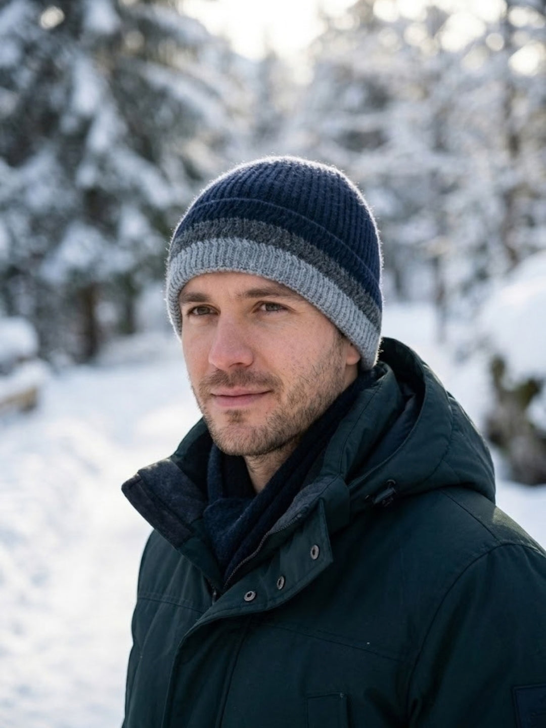Cdeck Men’s Woolen Winter Cap | Soft, Warm & Comfortable Cap for Everyday Wear | Free Size | Blue