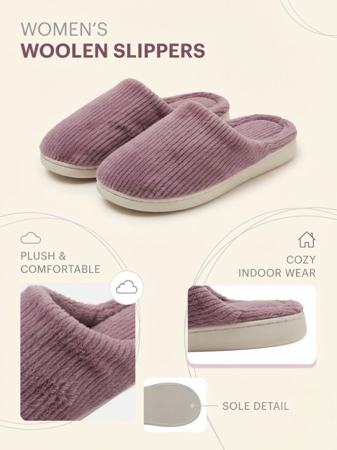 Cdeck Women’s Fuzzy Winter Slippers | Soft Plush  Slippers for Comfort & Warmth | Free Size | Maroon