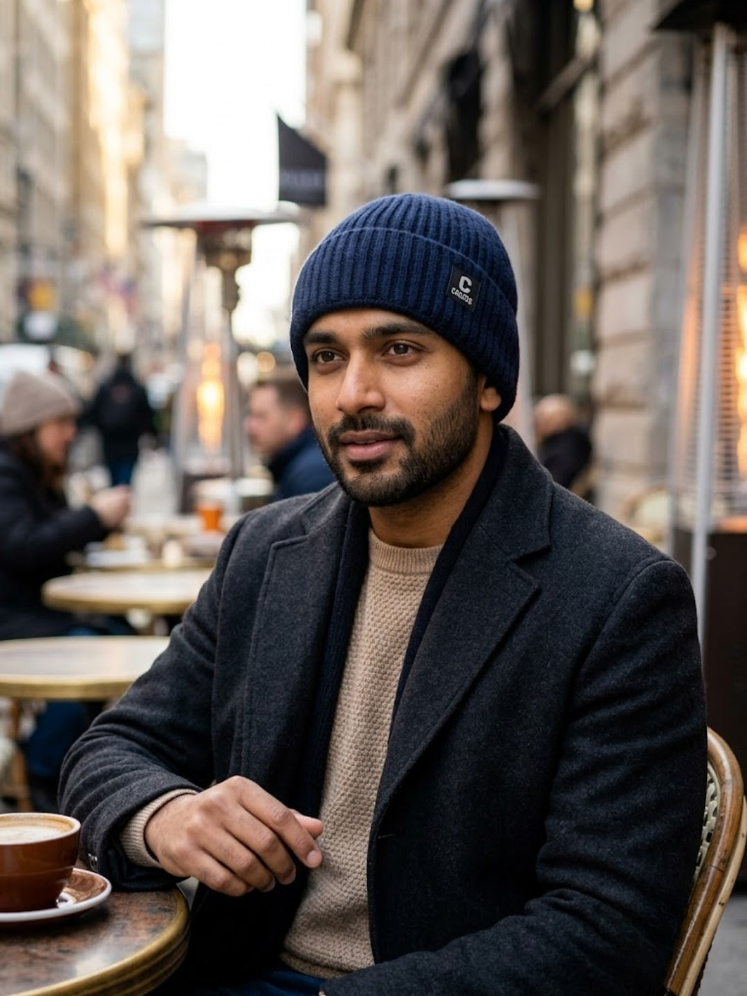 Cdeck Men’s Woolen Winter Cap | Ribbed Knitted Beanie | Free Size | Warm & Comfortable | Blue