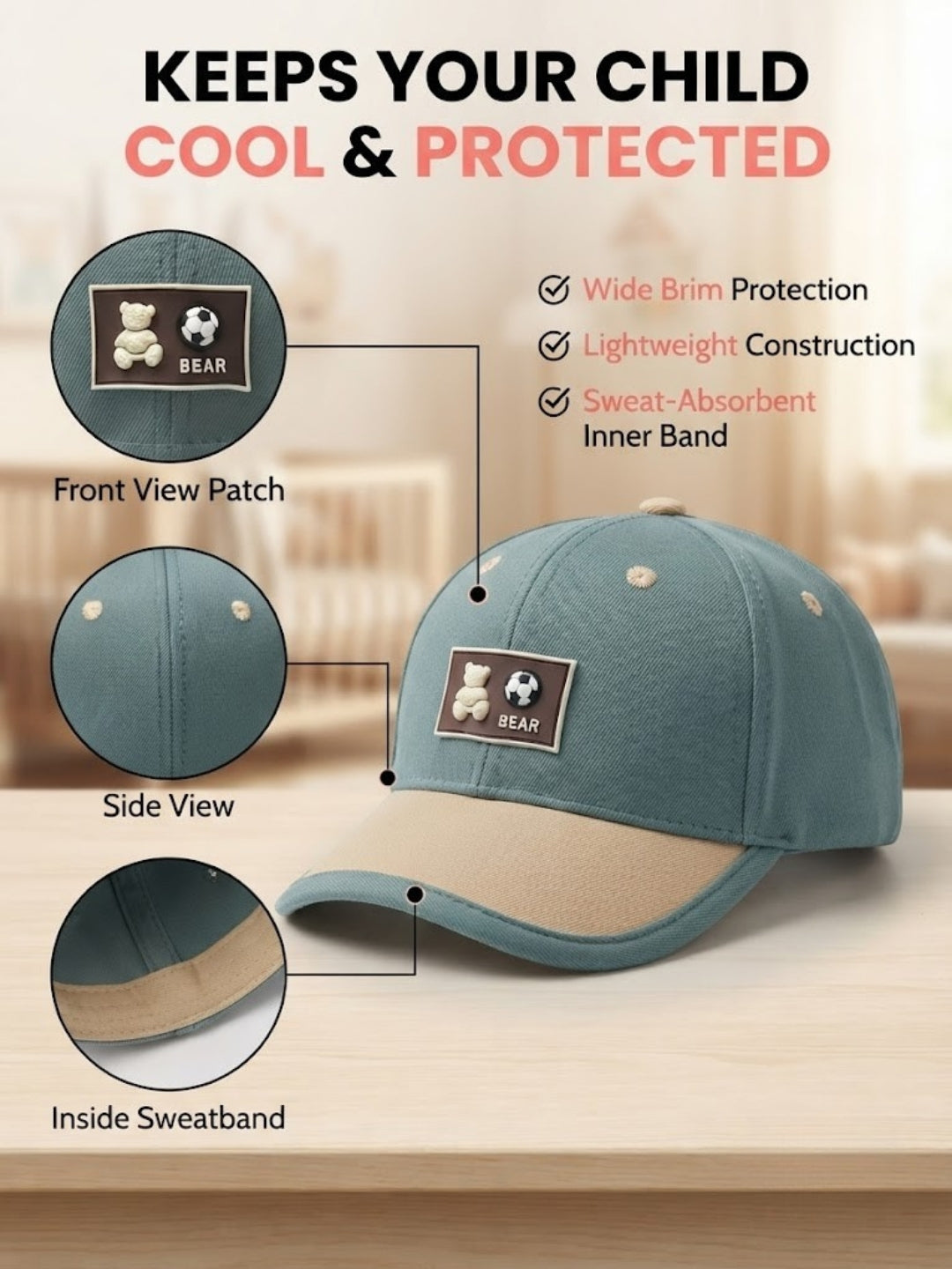 Cdeck Kids Cotton Cap for Boys & Girls