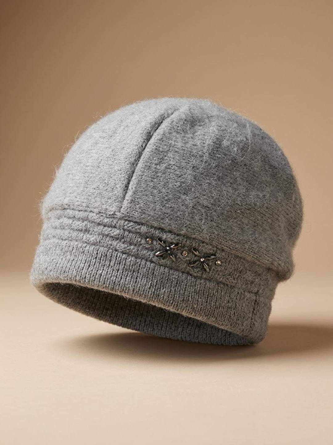 Cdeck Women Woolen Cap | Soft Knitted Winter Beanie for Women | Warm & Stylish Winter Wear | Free Size| Grey