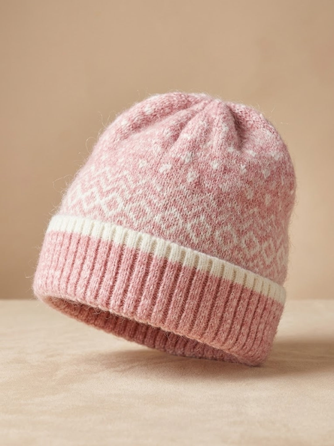Cdeck Women Woolen Cap | Soft Knitted Winter Beanie for Women | Warm & Stylish Winter Wear | Free Size| Pink