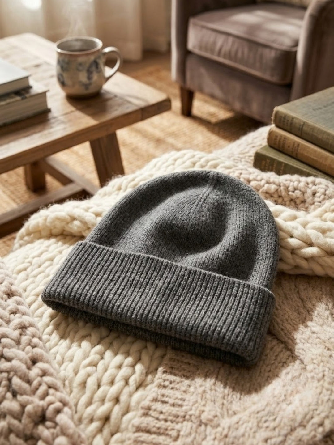 Cdeck Men’s Woolen Winter Cap | Soft, Warm & Comfortable Cap for Everyday Wear | Free Size | Grey