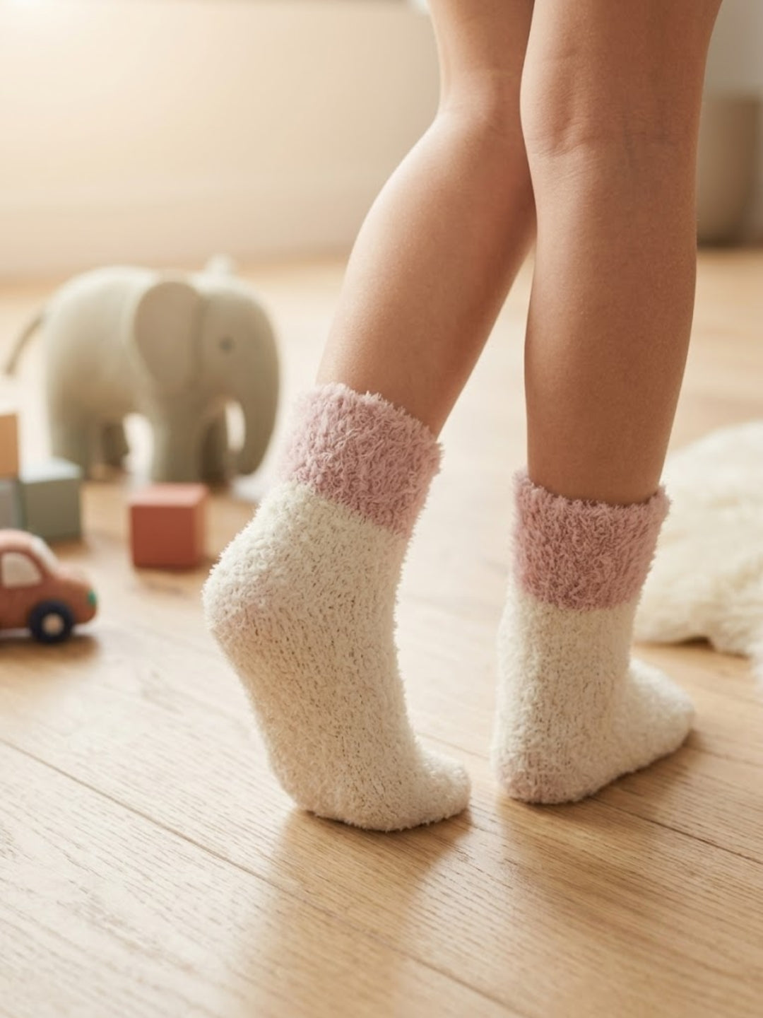 Cdeck Kids Premium Hair Wool Winter Socks | Soft, Warm & Cozy Sock|  | 2–12 Years | Pink & Cream | Multicolor Pack