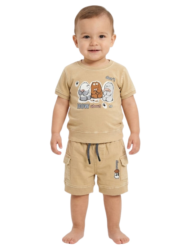Cdeck Baby Cotton T-Shirt & Shorts Set | Half Sleeve, Soft & Comfortable Baby Wear