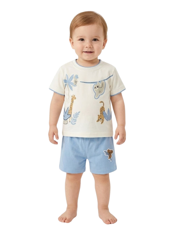 Cdeck Baby Cotton T-Shirt & Shorts Set | Half Sleeve, Soft & Comfortable Baby Wear