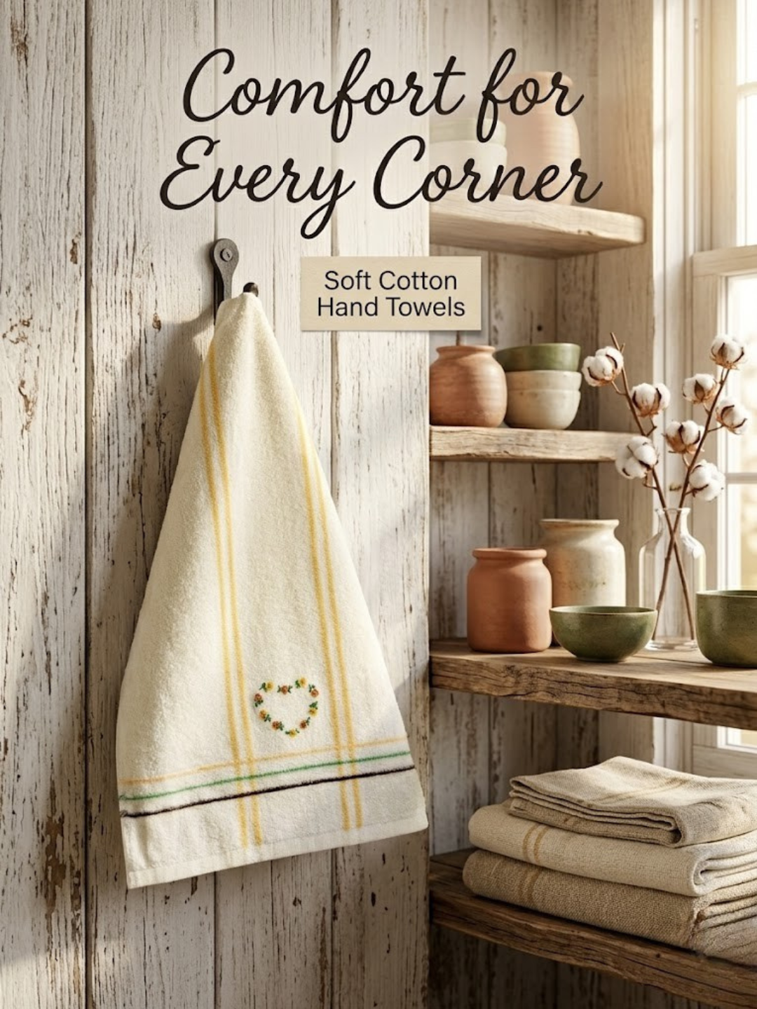 Cdeck Premium Cotton Hand Towel | Soft, Absorbent & Comfortable Everyday Use